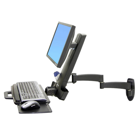 ergotron Monitor-Maus-Tastatur-Halterung 200 Series Combo schwarz für 1 Monitor, 1 Tastatur, 1 Maus, Wandhalterung | 45-230-200