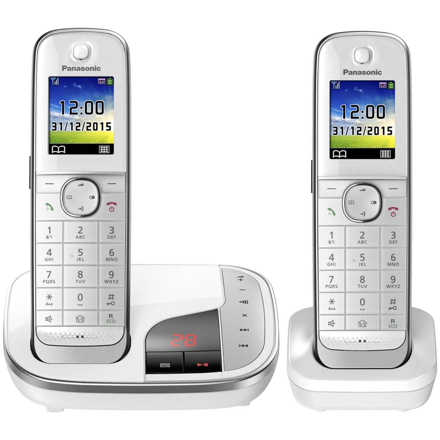 Panasonic Schnurloses Telefon-Set mit Anrufbeantworter weiß | KX-TGJ322GW