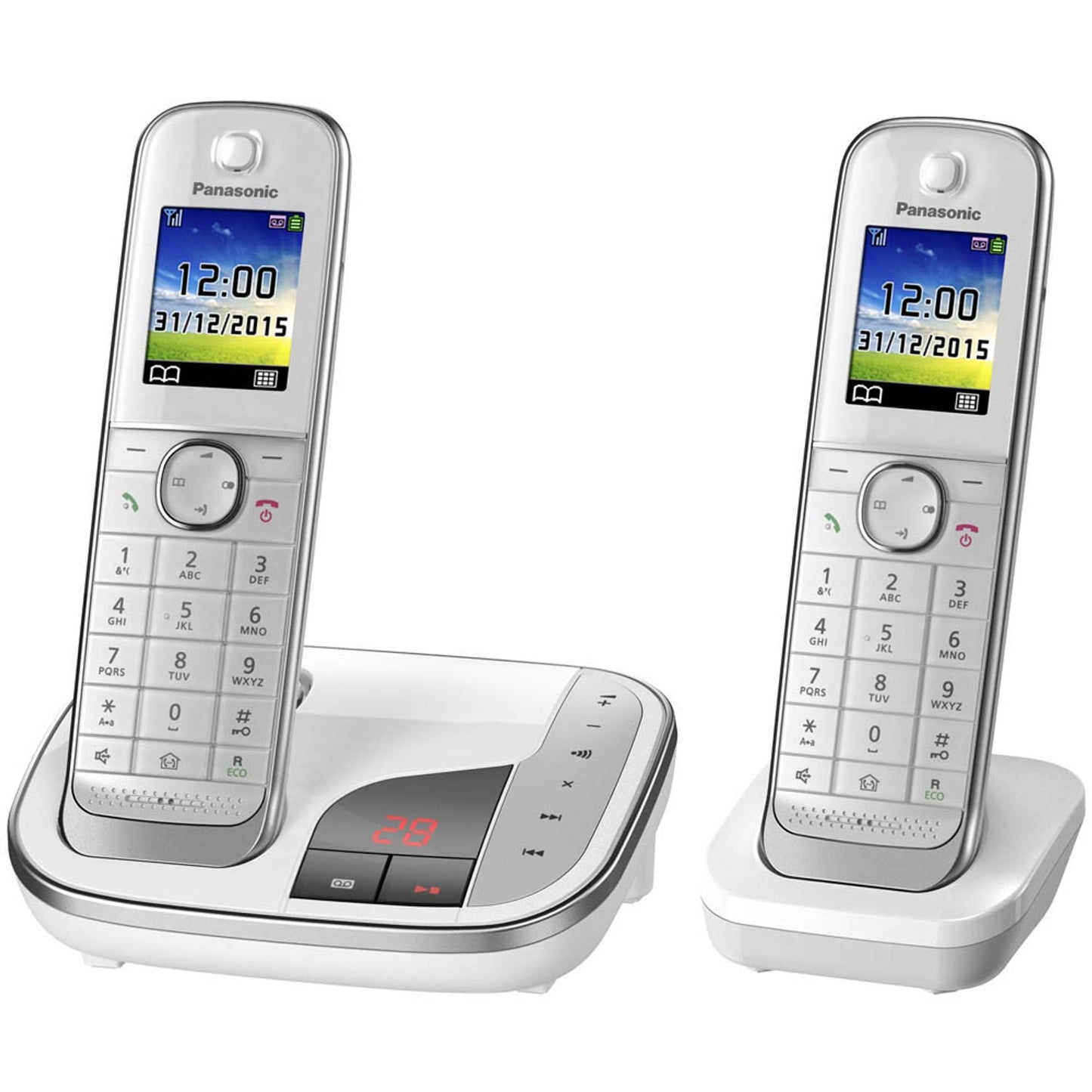 Panasonic Schnurloses Telefon-Set mit Anrufbeantworter weiß | KX-TGJ322GW
