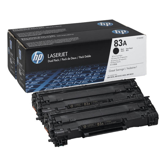 HP 83A () schwarz Tonerkartuschen, 2er-Set | CF283AD | 1 Pack = 2 St.