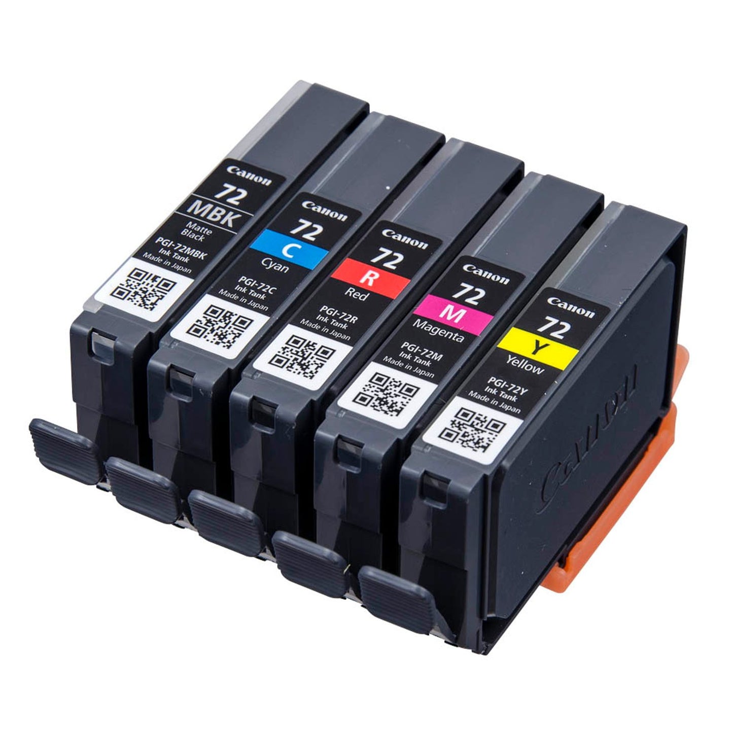 Canon PGI-72 MBK/C/M/Y/R mattschwarz, cyan, magenta, gelb, rot Druckerpatronen, 5er-Set | 6402B009 | 1 Pack = 5 St.