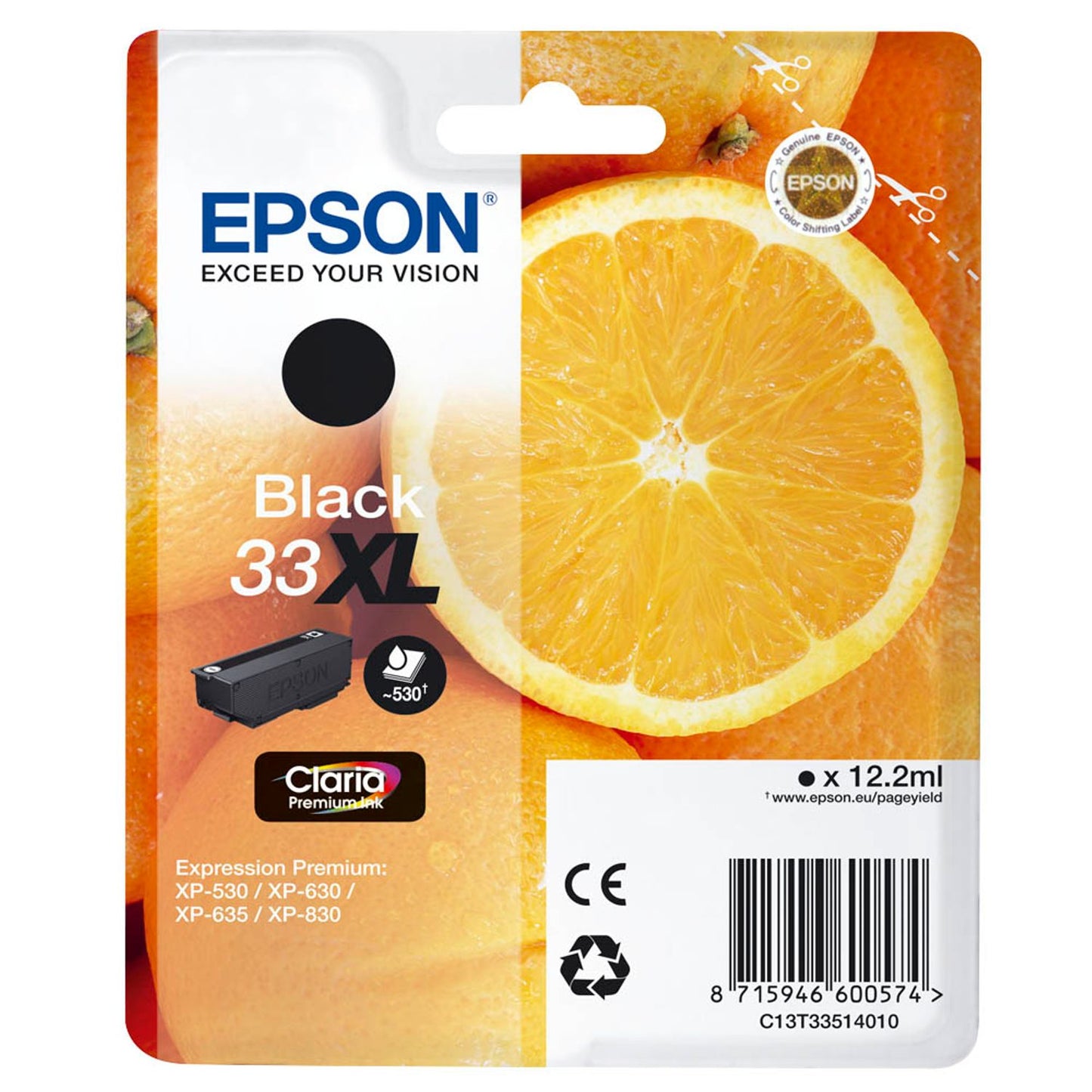 EPSON 33XL / T3351XL schwarz Druckerpatrone | C13T33514012