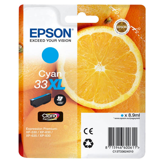 EPSON 33XL / T3362XL cyan Druckerpatrone | C13T33624012
