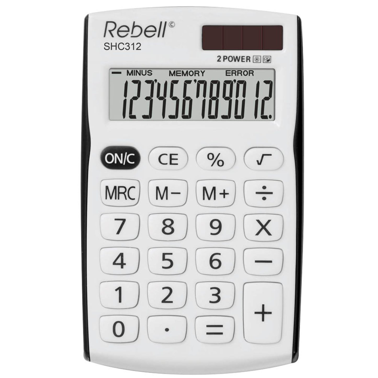 Rebell SHC312 BK Taschenrechner weiß/schwarz | RE-SHC312BK BX