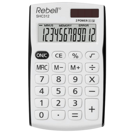 Rebell SHC312 BK Taschenrechner weiß/schwarz | RE-SHC312BK BX