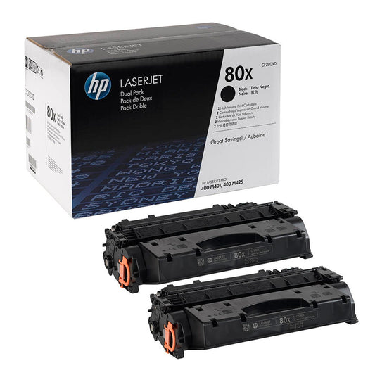 HP 80X () schwarz Tonerkartuschen, 2er-Set | CF280XD | 1 Pack = 2 St.