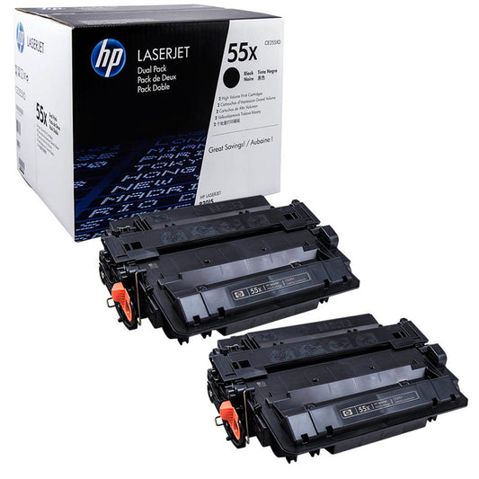 HP 55X () schwarz Tonerkartuschen, 2er-Set | CE255XD | 1 Pack = 2 St.