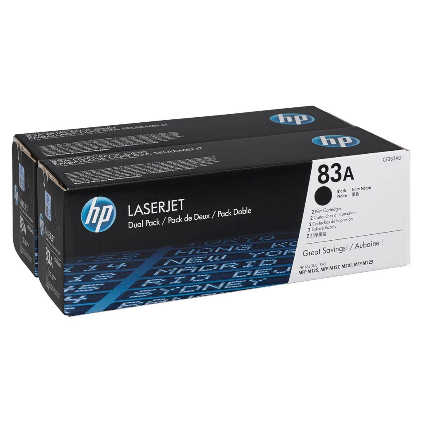 HP 83A () schwarz Tonerkartuschen, 2er-Set | CF283AD | 1 Pack = 2 St.