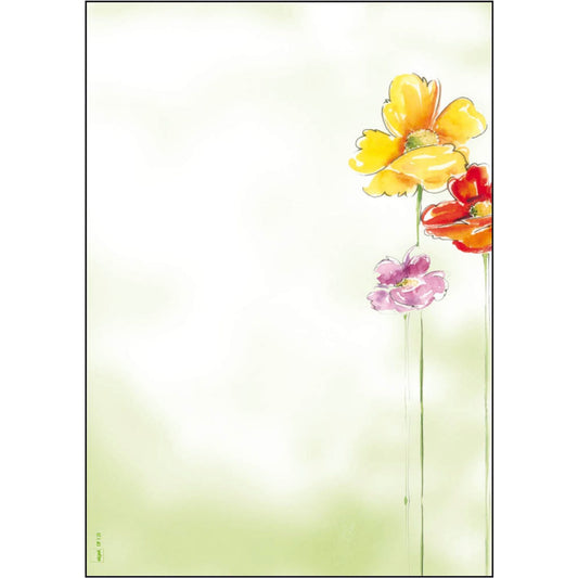 SIGEL Motivpapier Spring Flowers Motiv DIN A4 90 g/qm | DP123 | 1 Pack = 50 Blatt