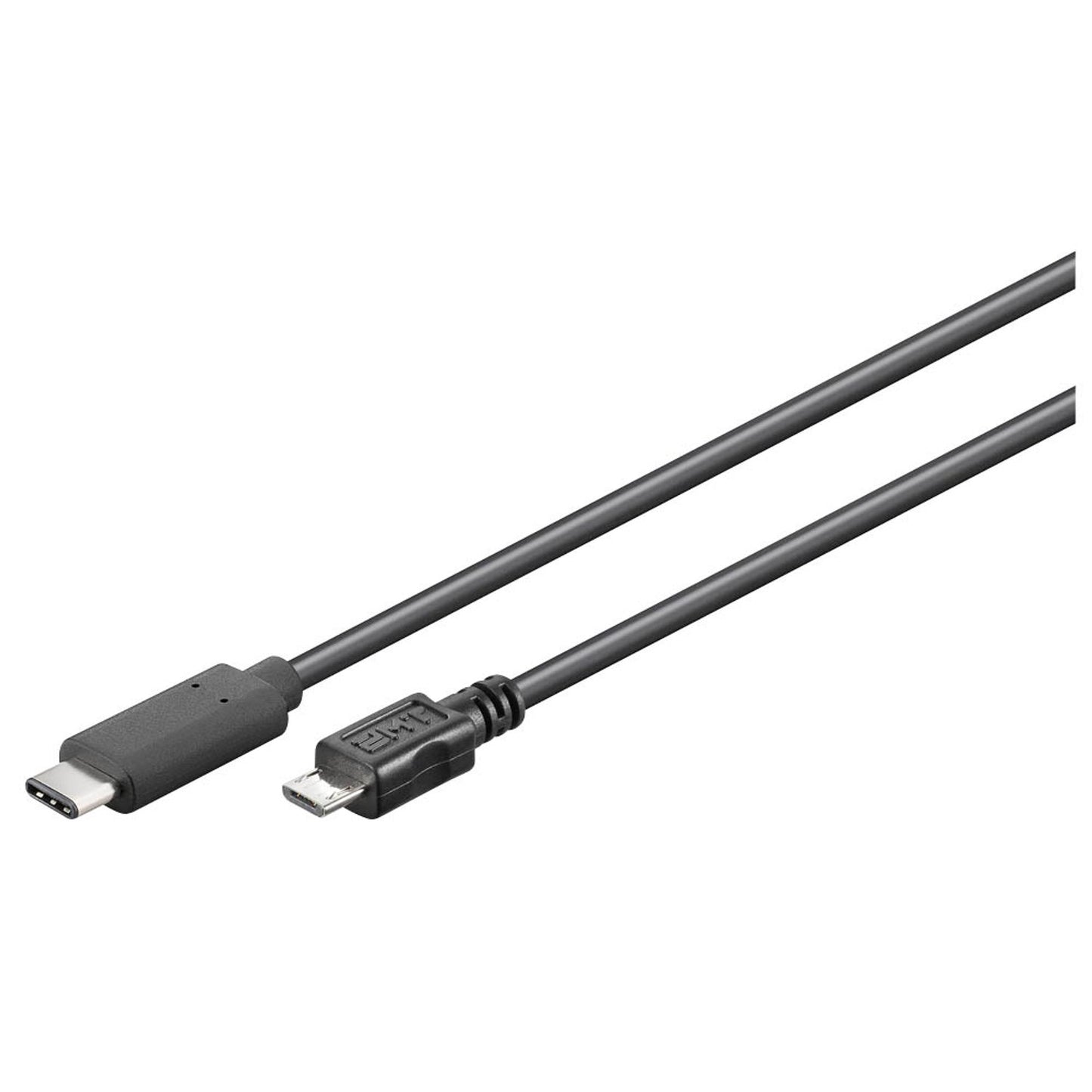 goobay USB C/Micro USB 2.0 B Kabel 1,0 m schwarz | 67993