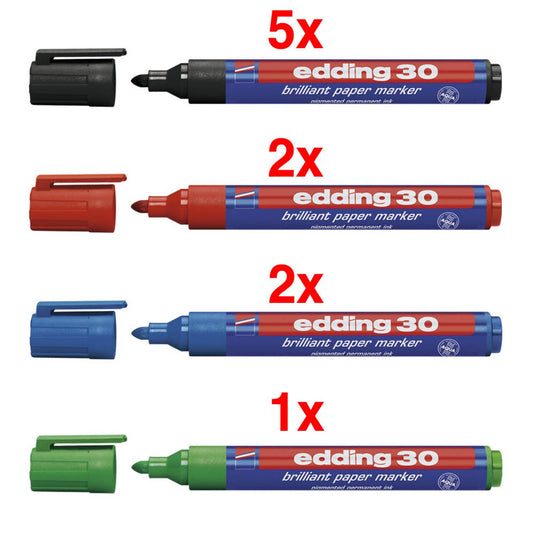 edding Brilliant-Paper-Marker 30 Permanentmarker 1,5 - 3,0 mm, 10 St.