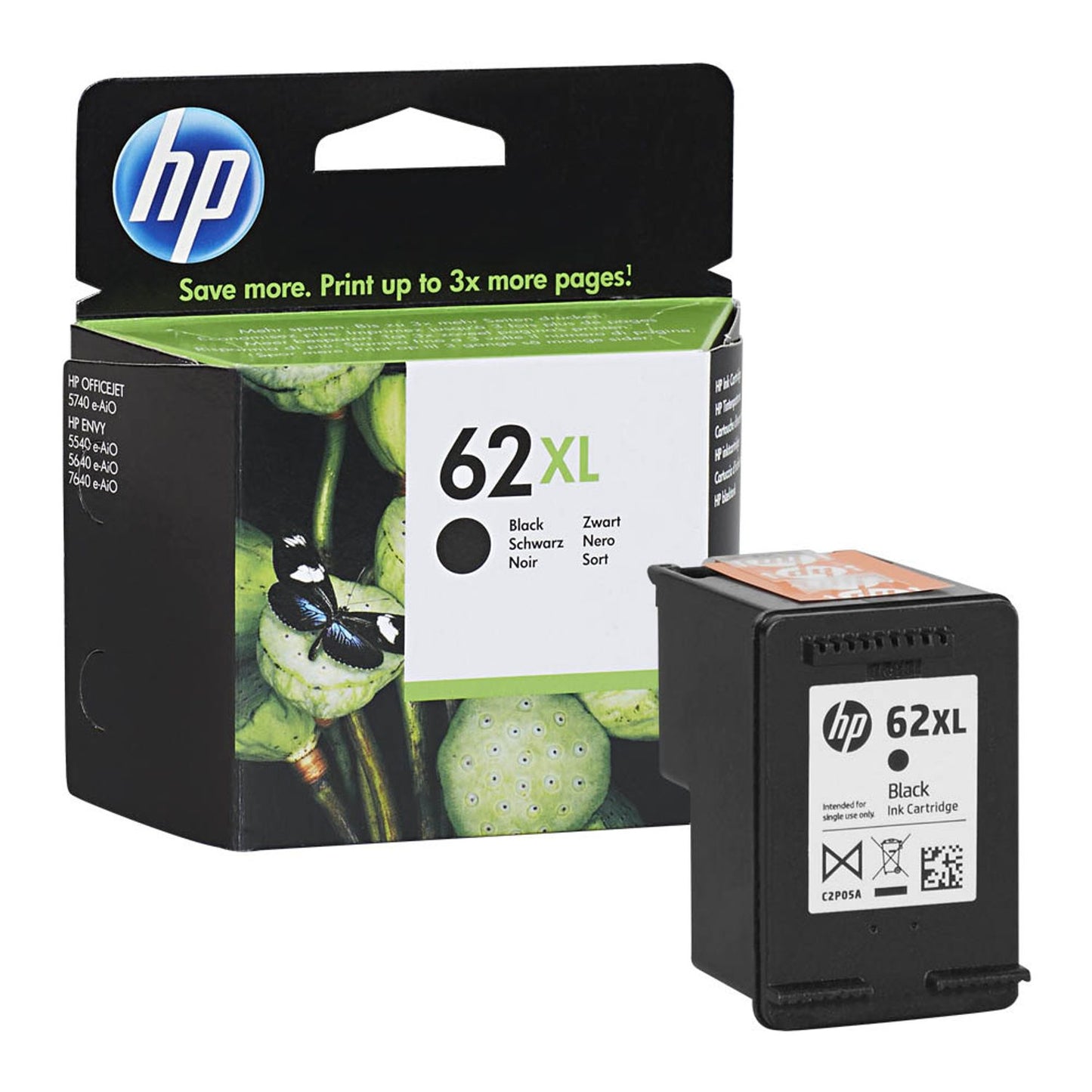 HP 62XL () schwarz Druckerpatrone | C2P05AE