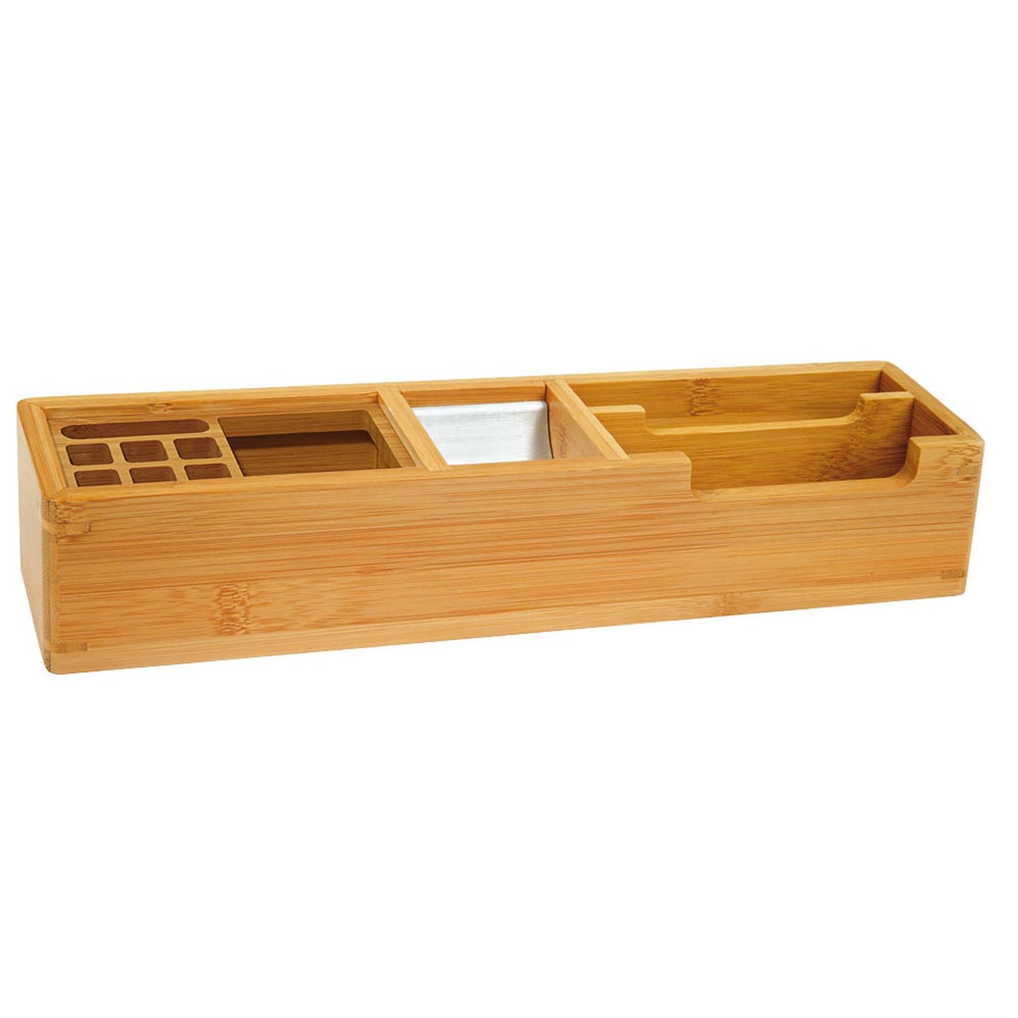 WEDO Schreibtisch-Organizer Bambus braun Bambus 4 Fächer 31,8 x 6,8 x 6,0 cm | 611007