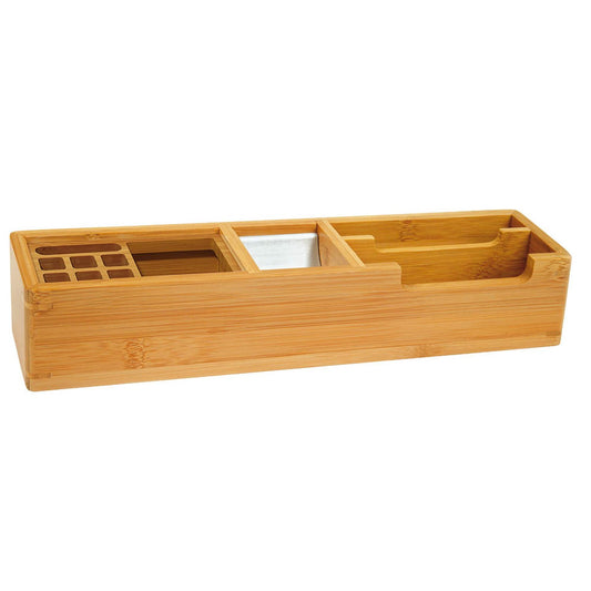 WEDO Schreibtisch-Organizer Bambus braun Bambus 4 Fächer 31,8 x 6,8 x 6,0 cm | 611007