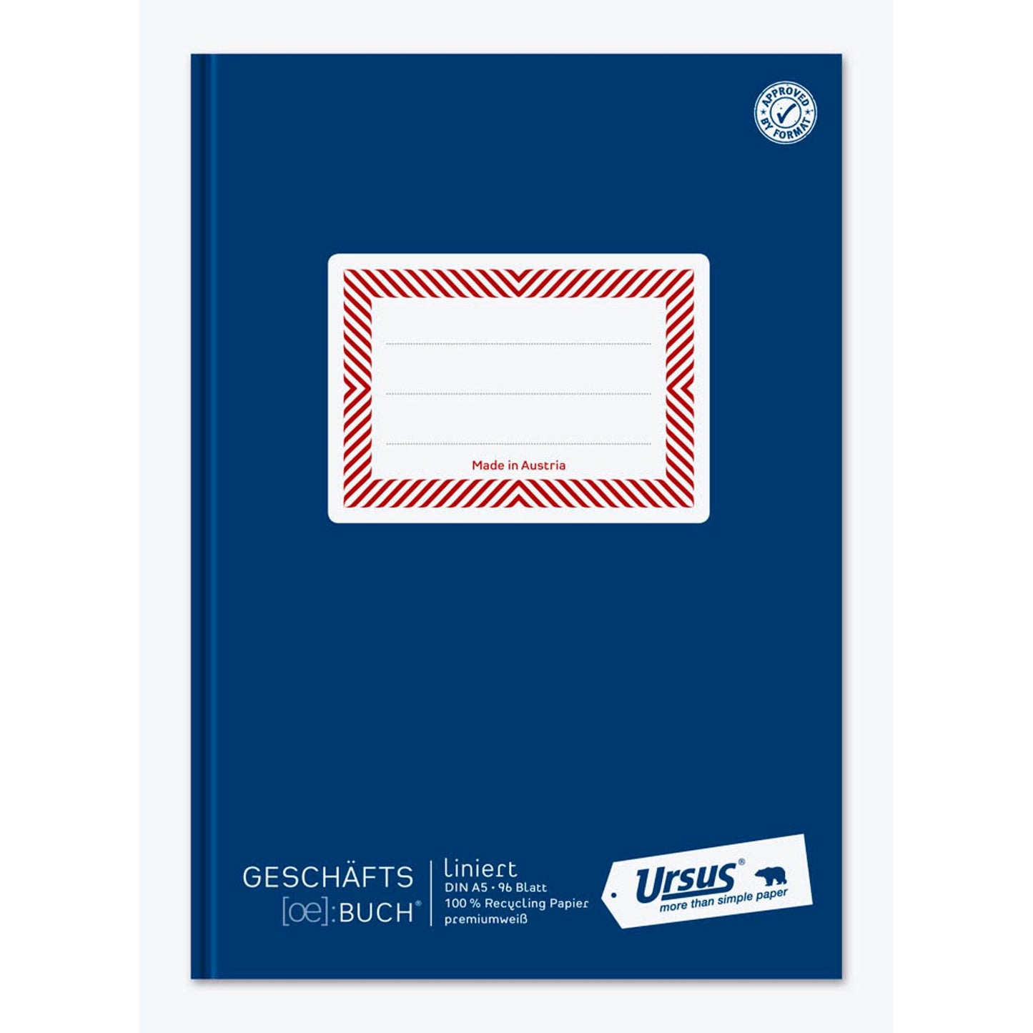 Ursus Geschäftsbuch Ö-Geschäftsbuch DIN A5 liniert, blau Hardcover 192 Seiten | 608396