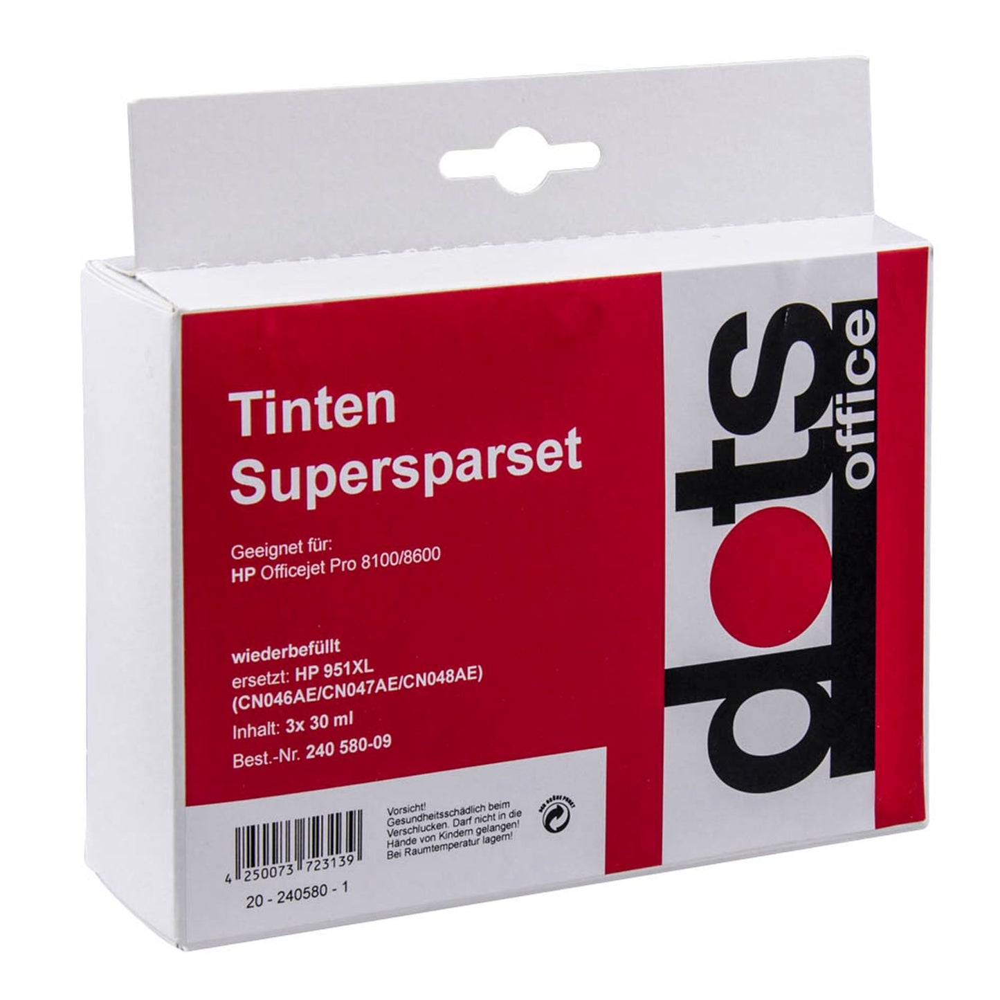 dots cyan, magenta, gelb Druckerpatronen kompatibel zu HP 951XL (CN046AE, CN047AE, CN048AE) | 1723,4050-DOTS