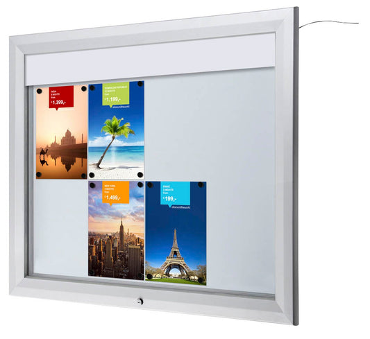 Showdown® Displays Schaukasten T LED silber DIN A4