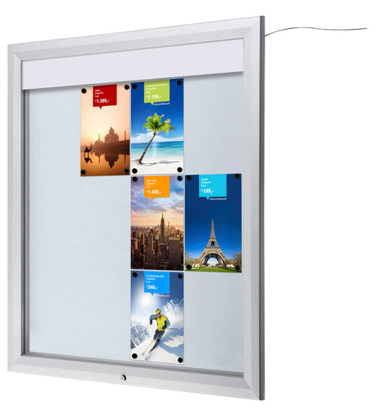 Showdown® Displays Schaukasten T LED silber DIN A4