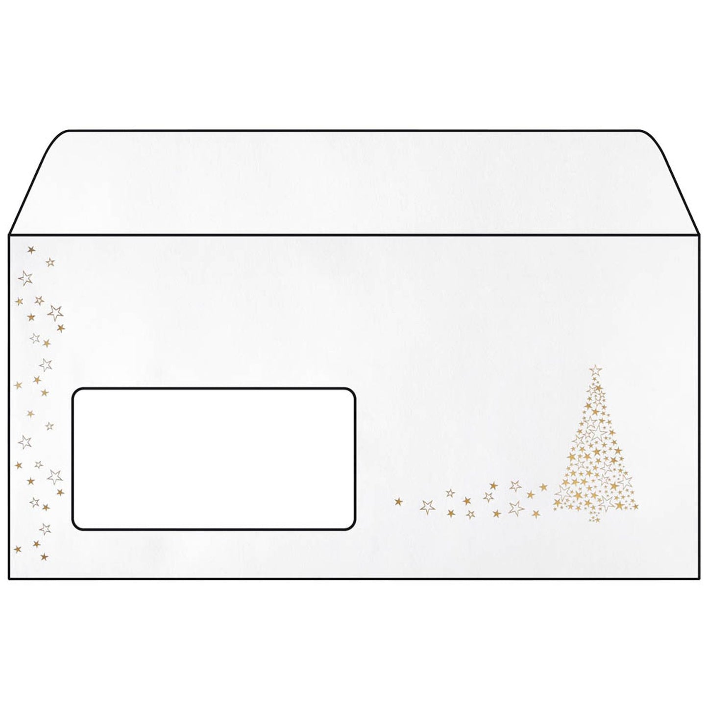 SIGEL Weihnachtsbriefumschläge Golden Tree DIN lang mit Fenster | DU084 | 1 Pack = 50 St.