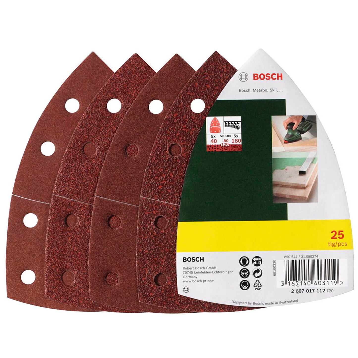 BOSCH Schleifblatt-Set 25-teilig | 2607017112
