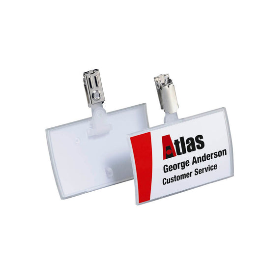 DURABLE Click Fold Namensschilder mit Clip 9,0 x 5,4 cm | 821619 | 1 Pack = 25 St.