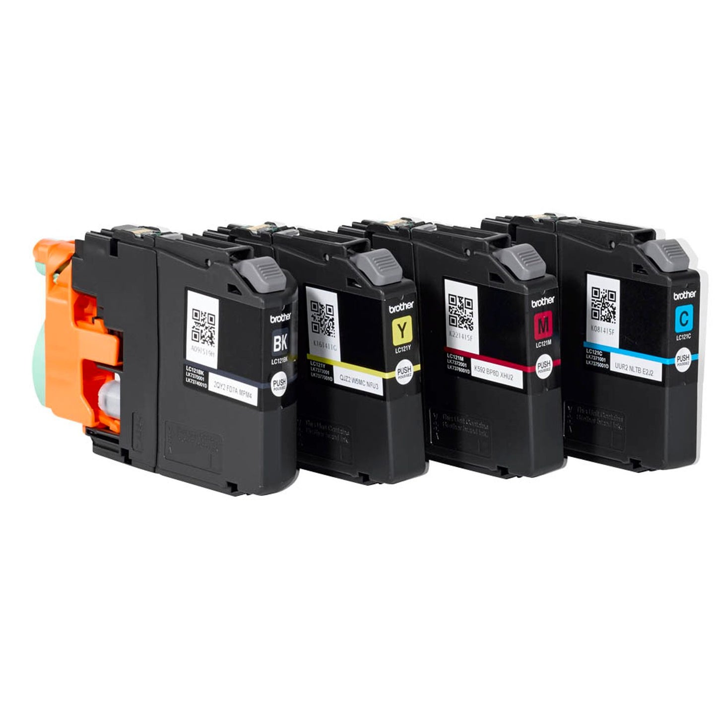 brother LC-121BK/C/M/Y schwarz, cyan, magenta, gelb Druckerpatronen, 4er-Set | LC121VALBP | 1 Pack = 4 St.