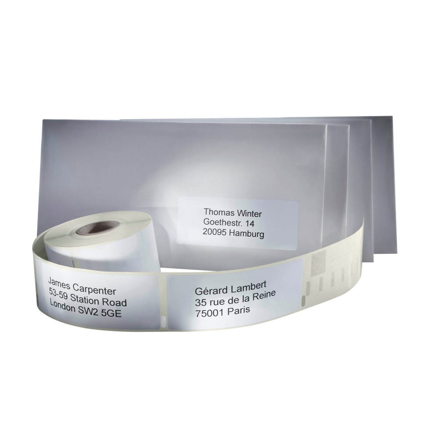 AVERY Zweckform Etikettenrollen für Etikettendrucker weiß, 89,0 x 36,0 mm, 2 x 260 Etiketten | AS0722400 | 1 Pack = 2x 260 Etiketten
