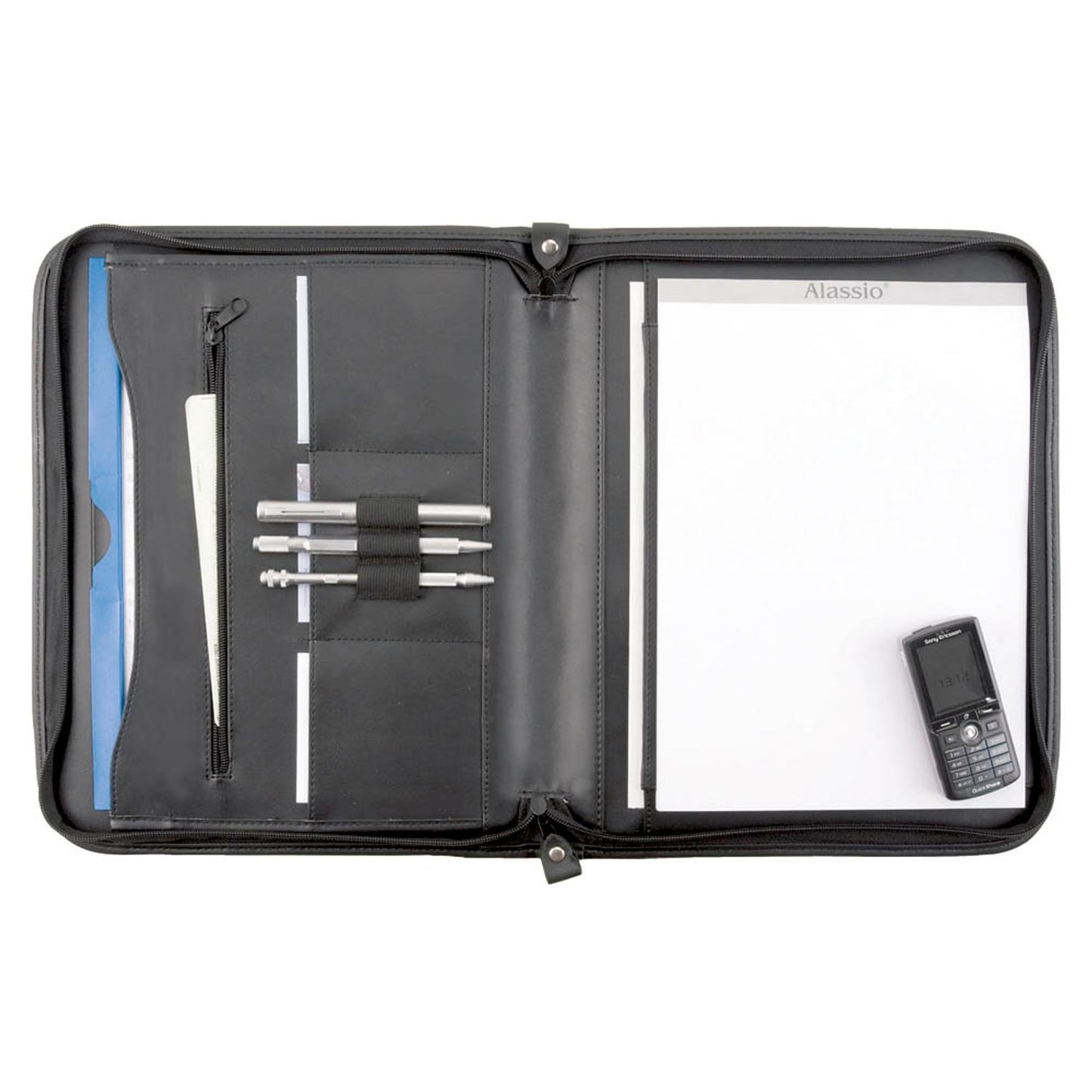 Alassio Konferenzmappe MILANO Leder DIN A4 schwarz | 30013