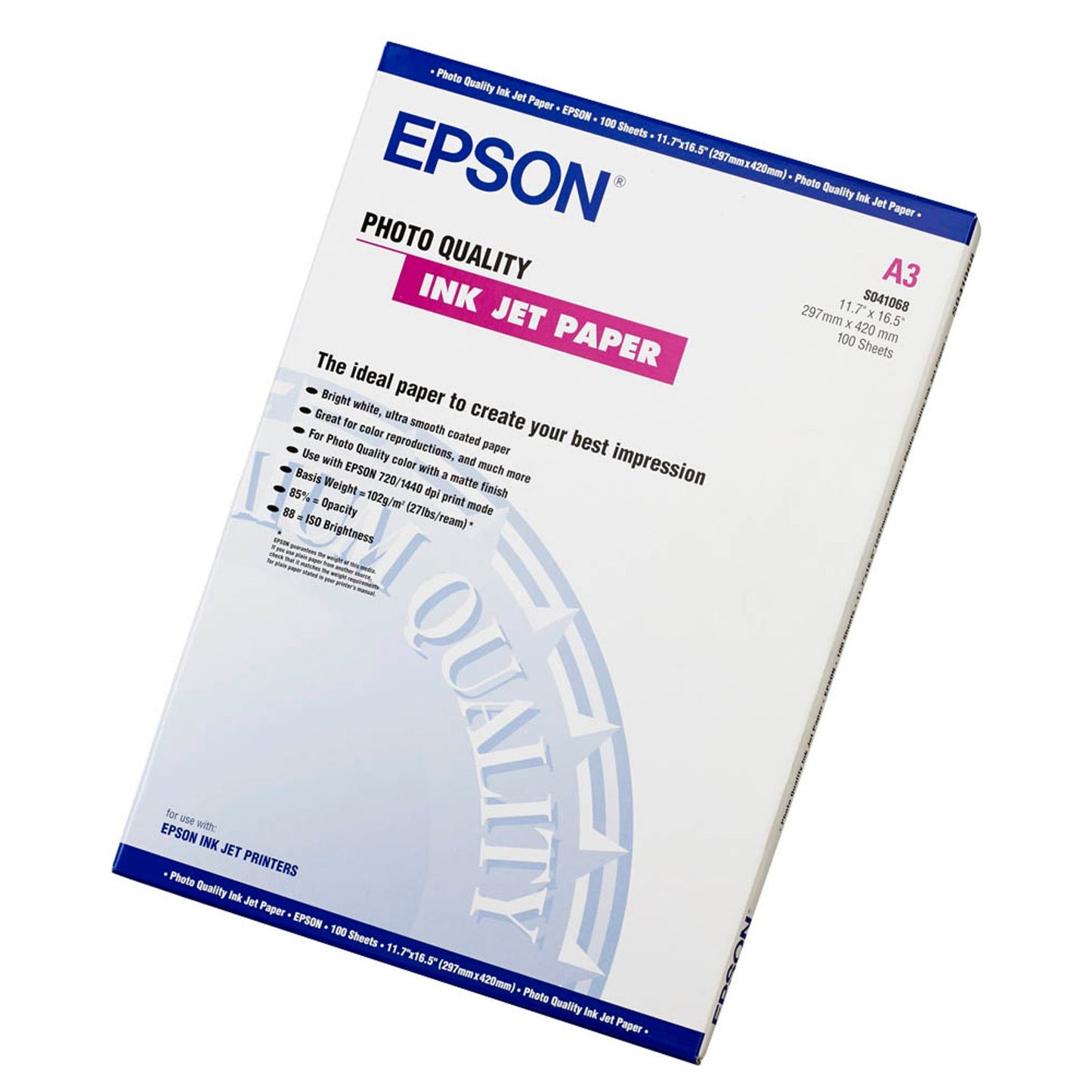 EPSON Fotopapier DIN A3 matt 102 g/qm | C13S041068 | 1 Pack = 100 Blatt