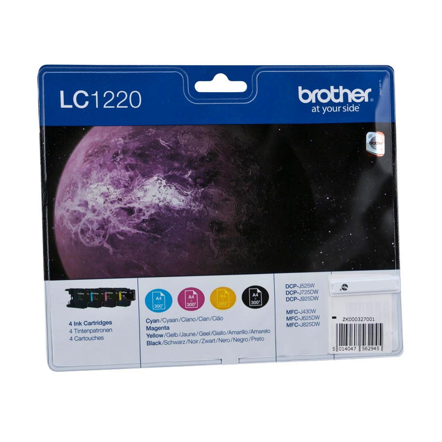 brother LC-1220BK/C/M/Y schwarz, cyan, magenta, gelb Druckerpatronen, 4er-Set | LC1220VALBP | 1 Pack = 4 St.