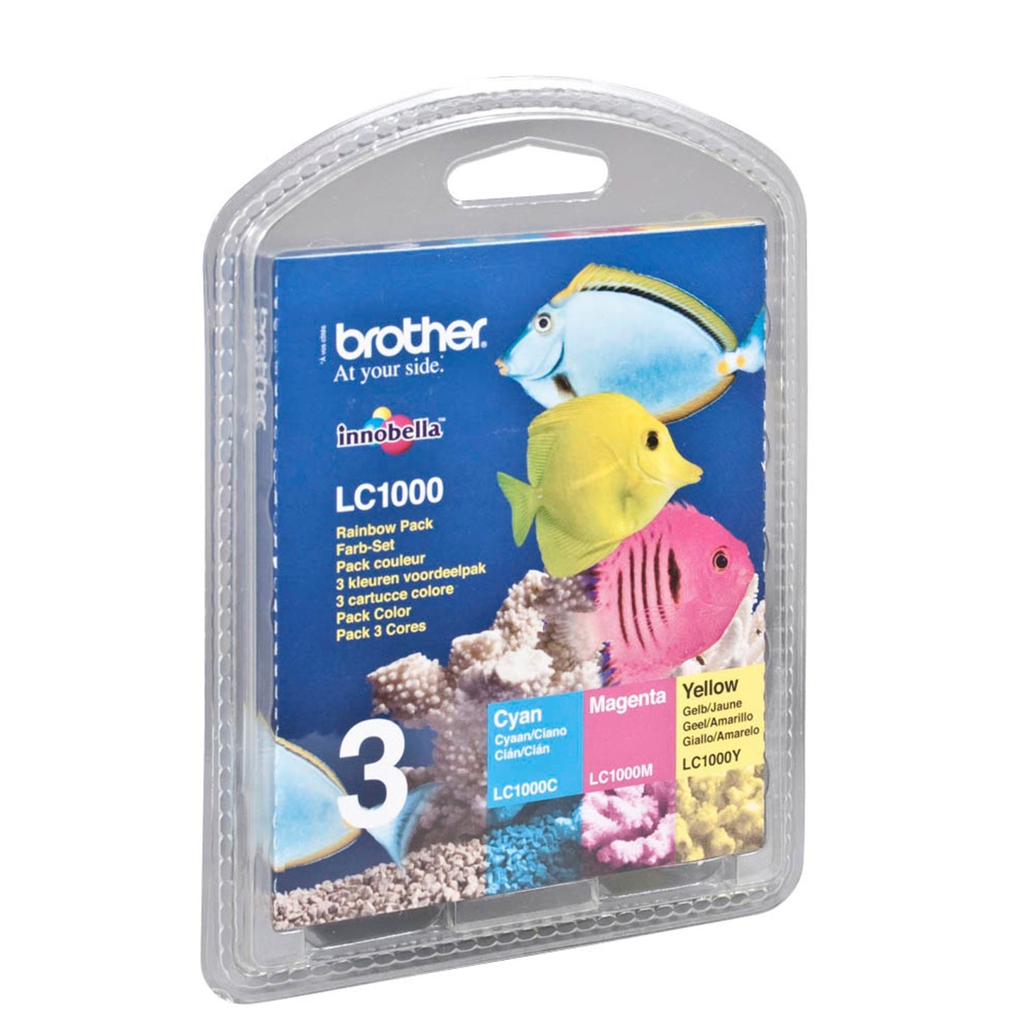 brother LC-1000C/M/Y cyan, magenta, gelb Druckerpatronen, 3er-Set | LC1000RBWBP | 1 Pack = 3 St.