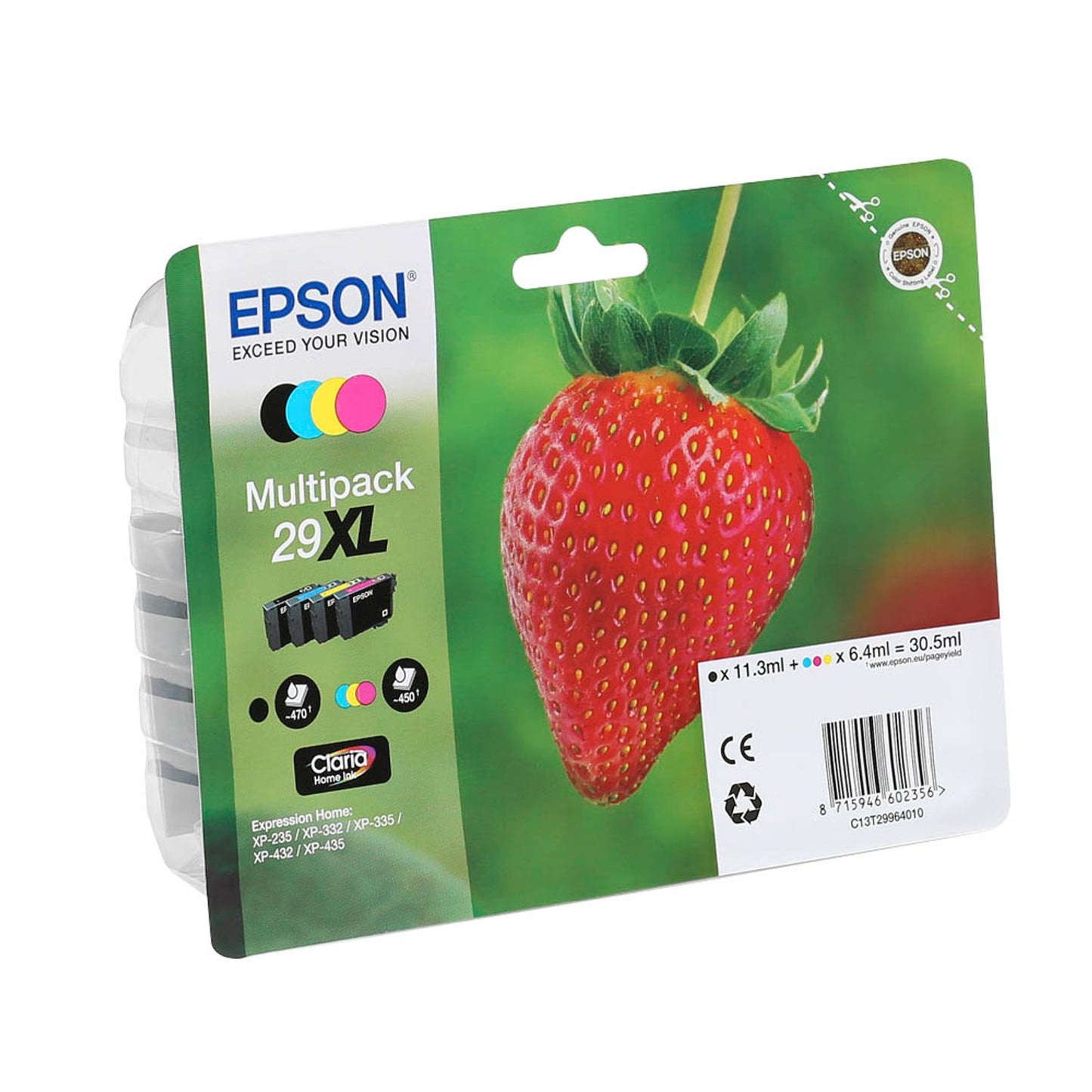 EPSON 29XL / T2996XL schwarz, cyan, magenta, gelb Druckerpatronen, 4er-Set | C13T29964012 | 1 Pack = 4 St.