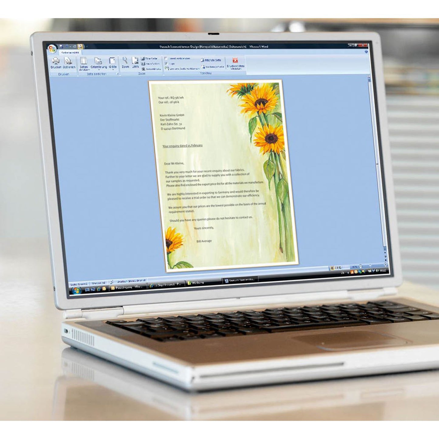 SIGEL Motivpapier Sunflower Motiv DIN A4 90 g/qm | DP694 | 1 Pack = 25 Blatt