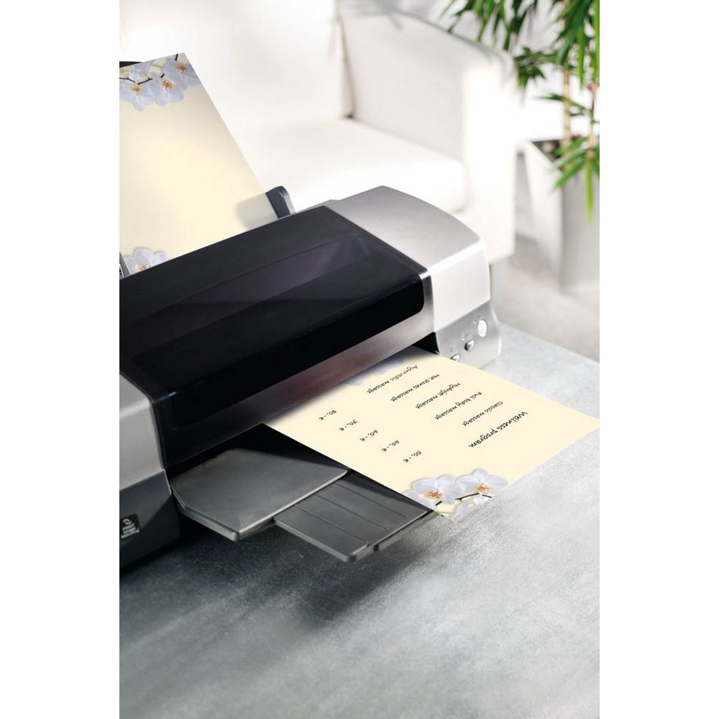 SIGEL Motivpapier White Orchid Motiv DIN A4 90 g/qm | DP904 | 1 Pack = 50 Blatt