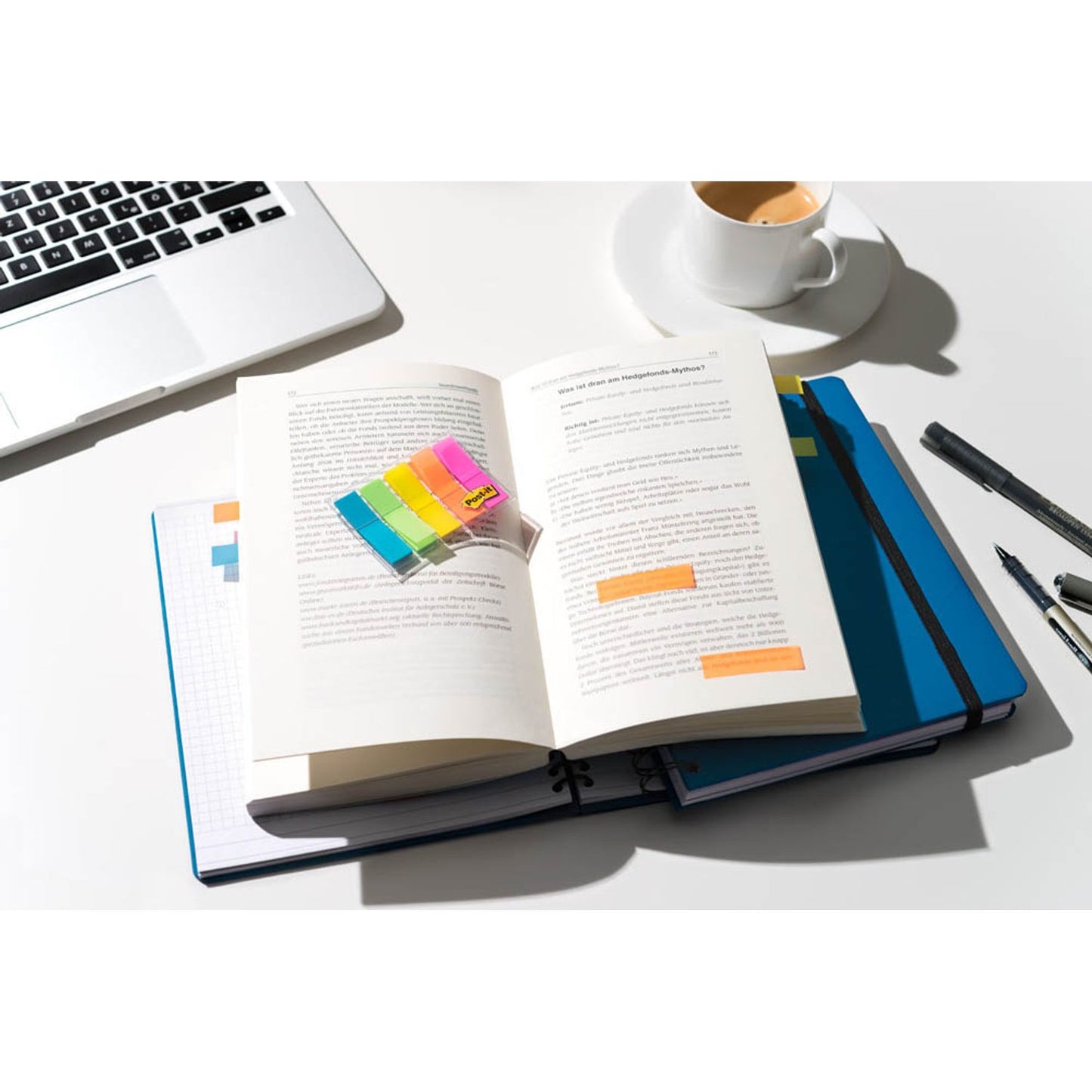 Post-it® Mini Haftmarker farbsortiert 5x 20 Streifen | 683HF5 | 1 Pack = 5x 20 Streifen