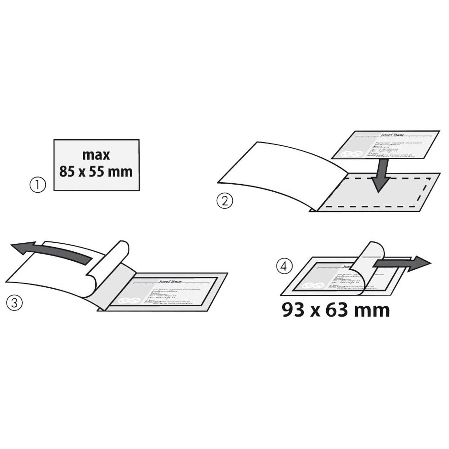 SIGEL Laminierfolien für Visitenkarten glasklar, für 1 Visitenkarte | VZ215 | 1 Pack = 100 St.