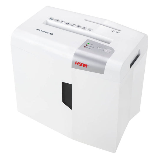 HSM shredstar X5 Aktenvernichter mit Partikelschnitt P-4, 4,5 x 30 mm, bis , weiß | 1043121