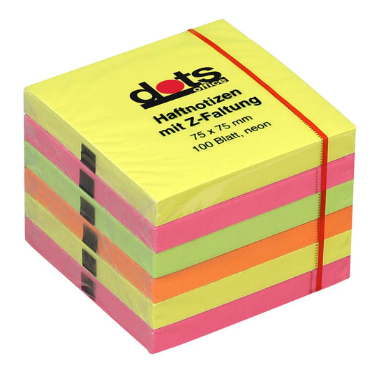 dots Z-Faltung Haftnotizen R 330 farbsortiert, 6 Blöcke | 222005 | 1 Pack = 6 Blöcke