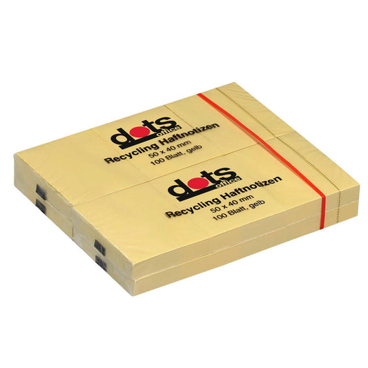 dots Recycling Haftnotizen gelb, 12 Blöcke | 222036 | 1 Pack = 12 Blöcke