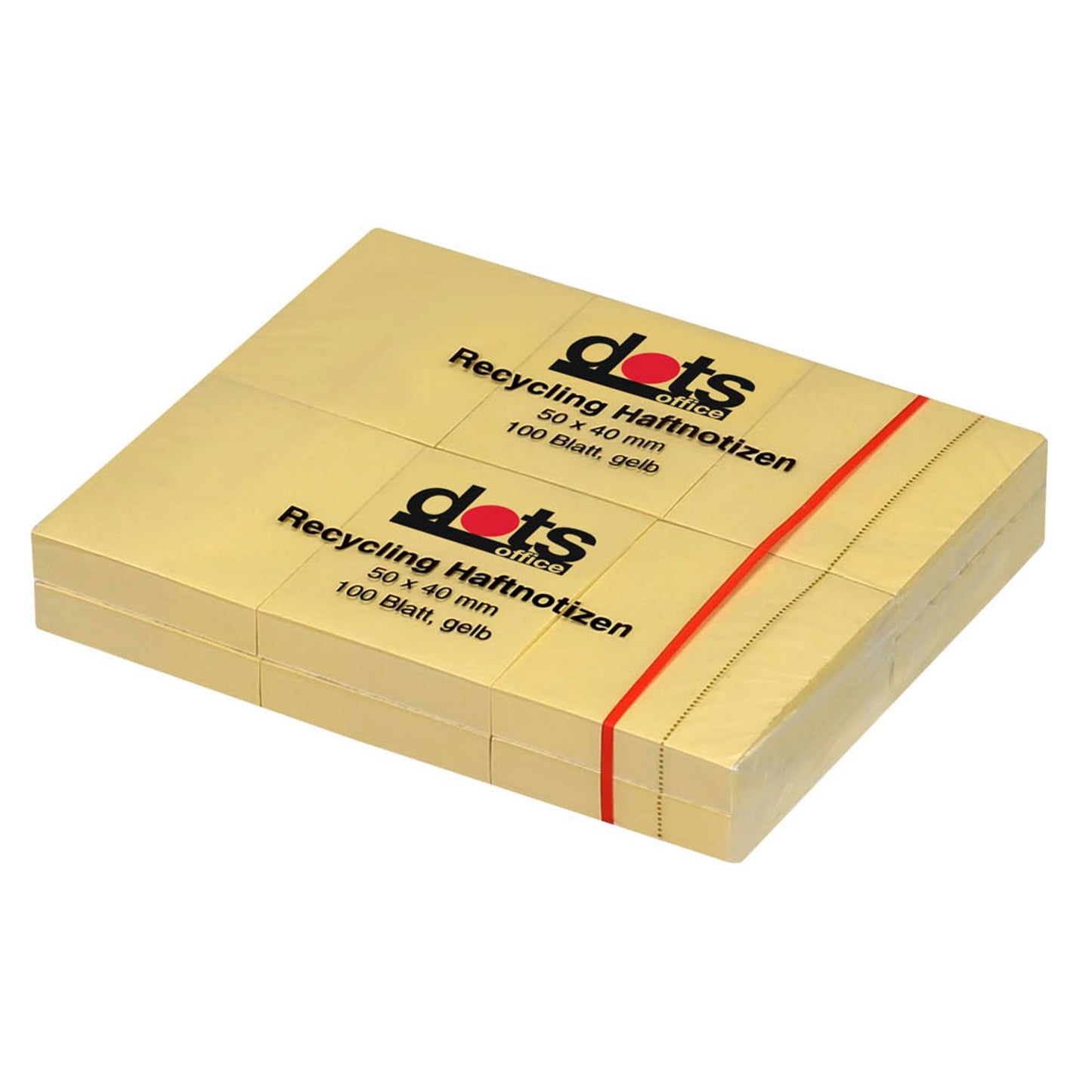 dots Recycling Haftnotizen gelb, 12 Blöcke | 222036 | 1 Pack = 12 Blöcke