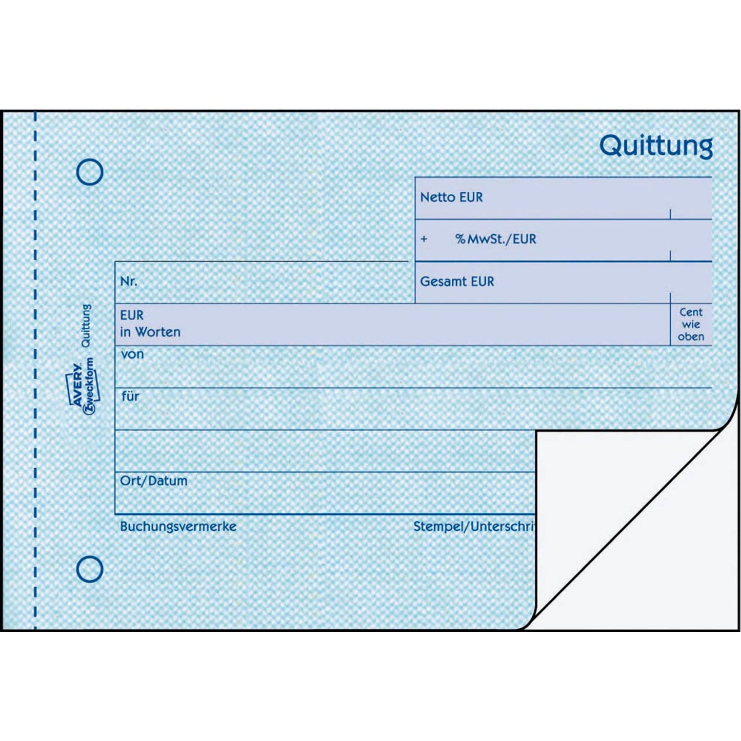 AVERY Zweckform Quittung, MwSt. separat ausgewiesen Formularbuch | 306