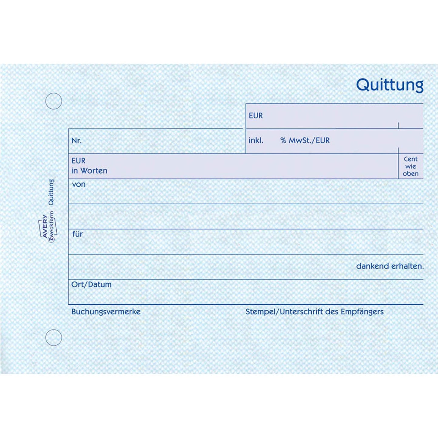 AVERY Zweckform Quittung, inkl. MwSt. Formularbuch | 300