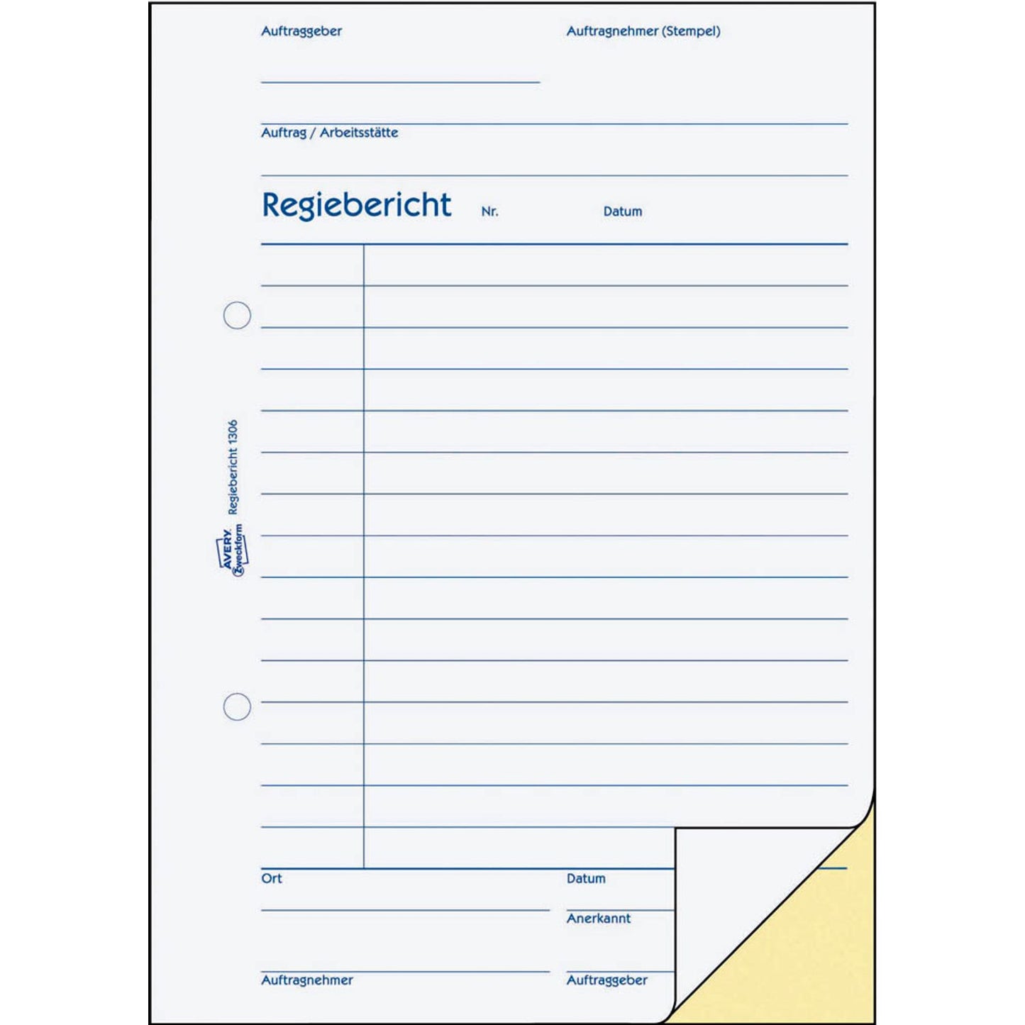 AVERY Zweckform Regiebericht Formularbuch | 1306