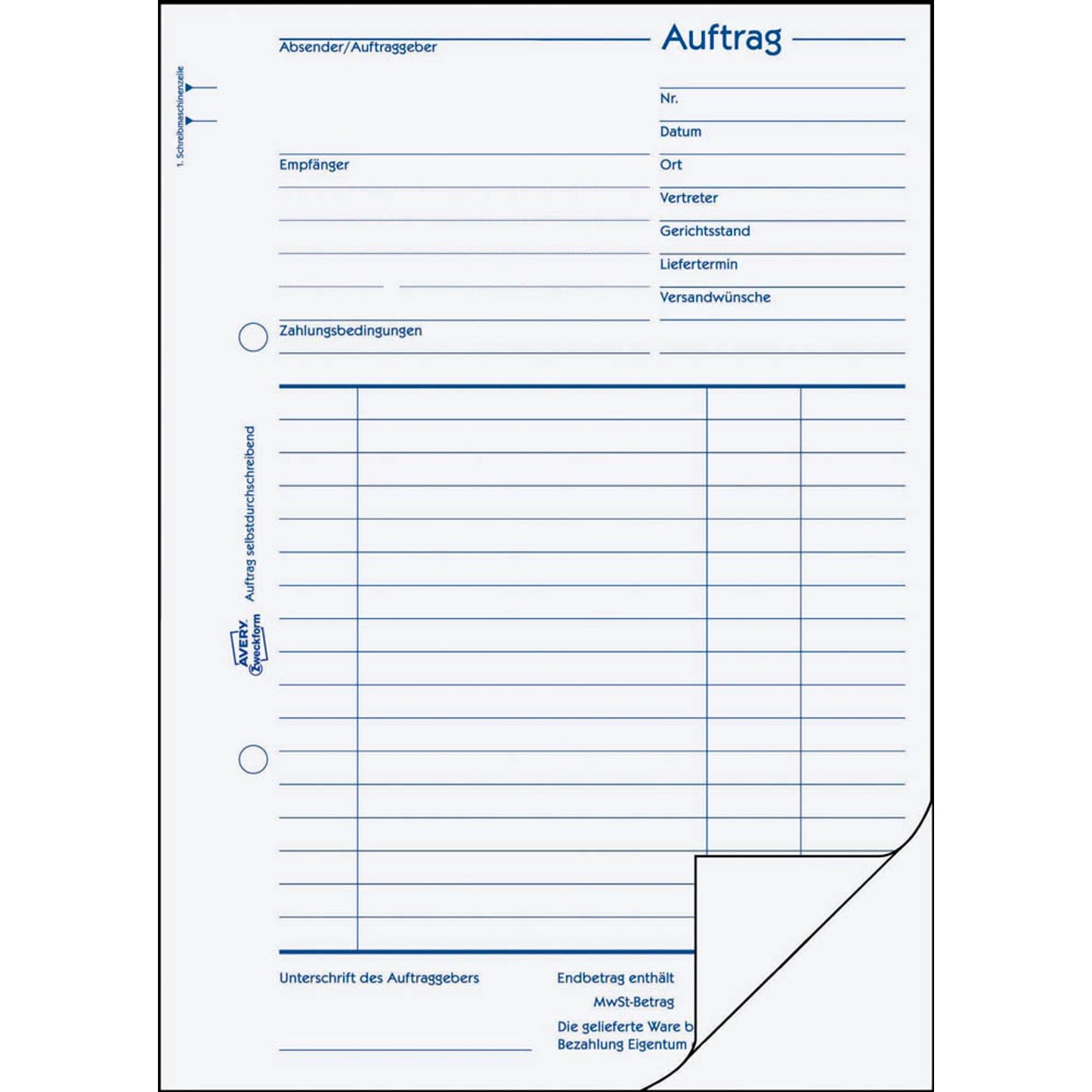 AVERY Zweckform Auftrag Formularbücher | 756