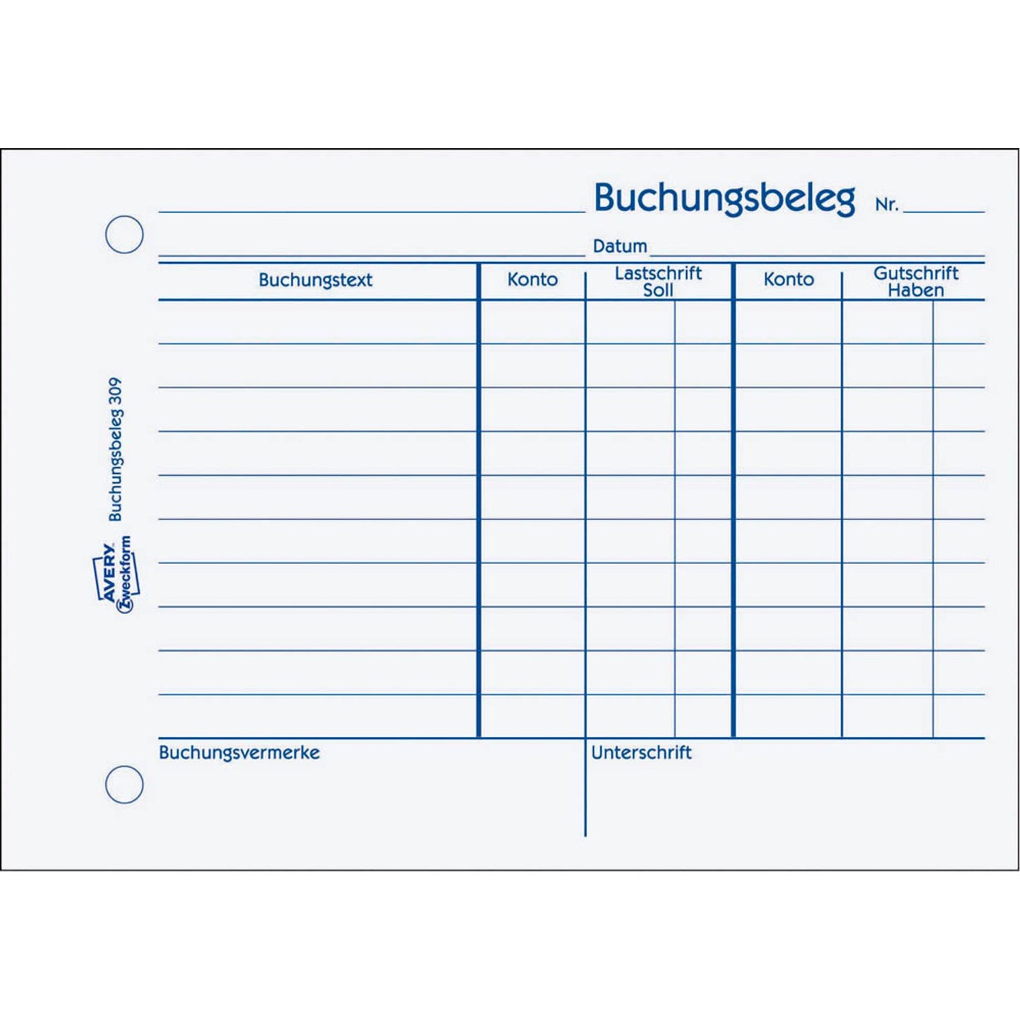 AVERY Zweckform Buchungsbeleg Formularbuch | 309