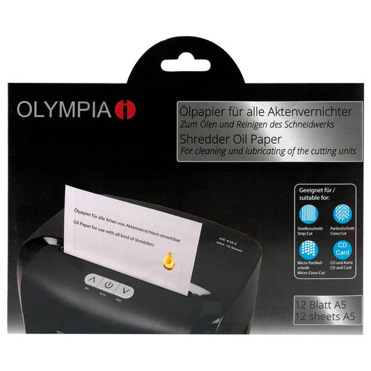 OLYMPIA Aktenvernichter-Ölblätter | 9130 | 1 Pack = 12 Blatt