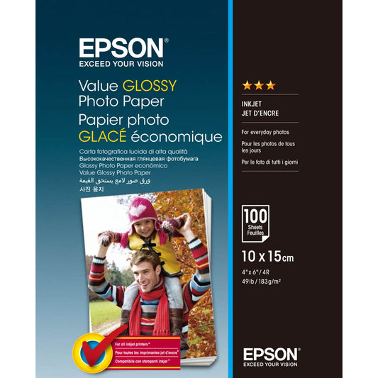 EPSON Fotopapier S400039 10,0 x 15,0 cm hochglänzend 183 g/qm | C13S400039 | 1 Pack = 100 Blatt