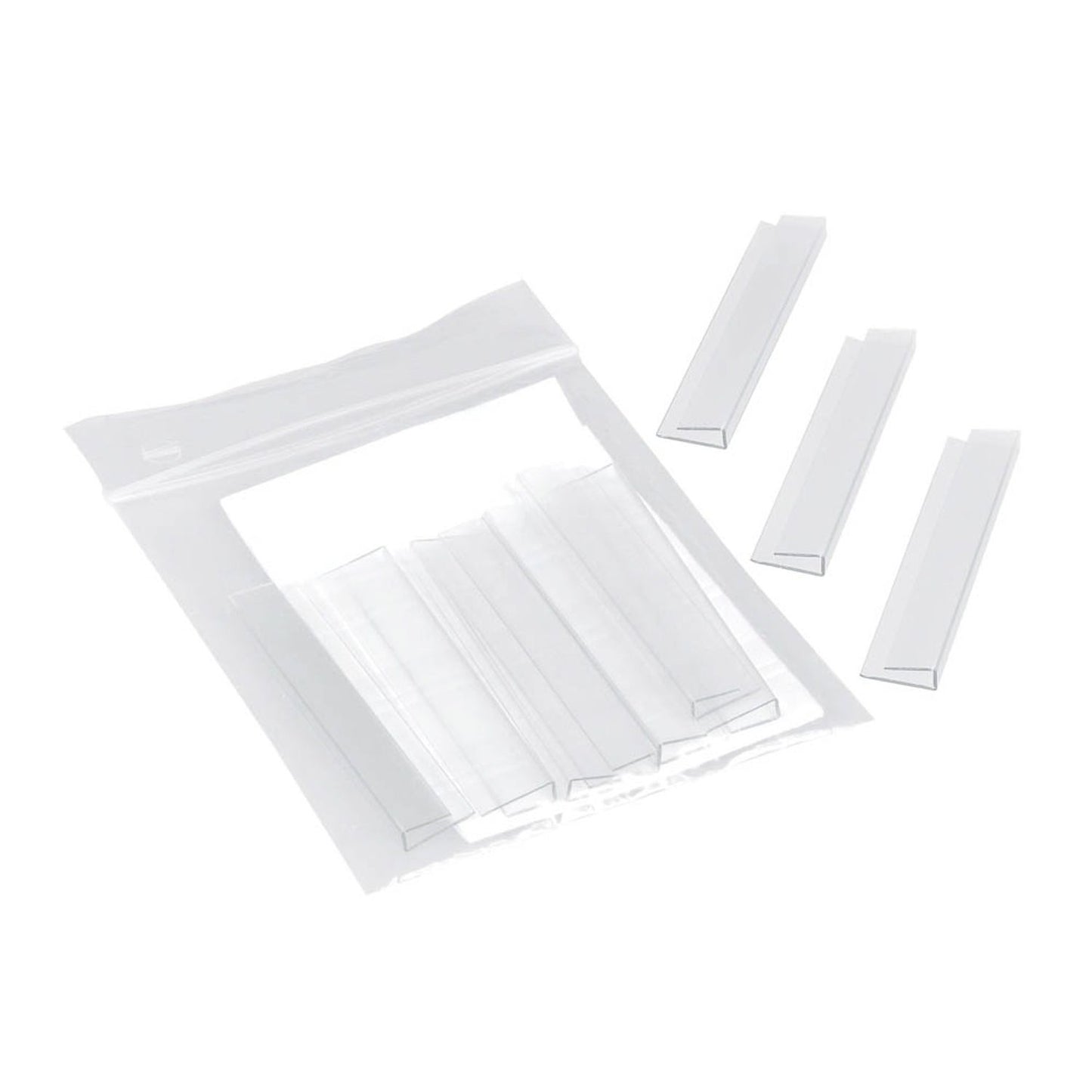 styro Beschriftungsschilder mit Clip transparent | 22119-05 | 1 Pack = 10 St.
