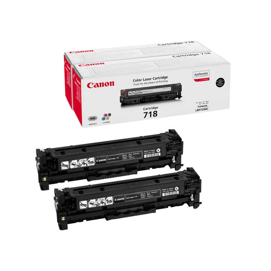 Canon 2x 718 BK schwarz Toner, 2er-Set | 2662B005 | 1 Pack = 2 St.