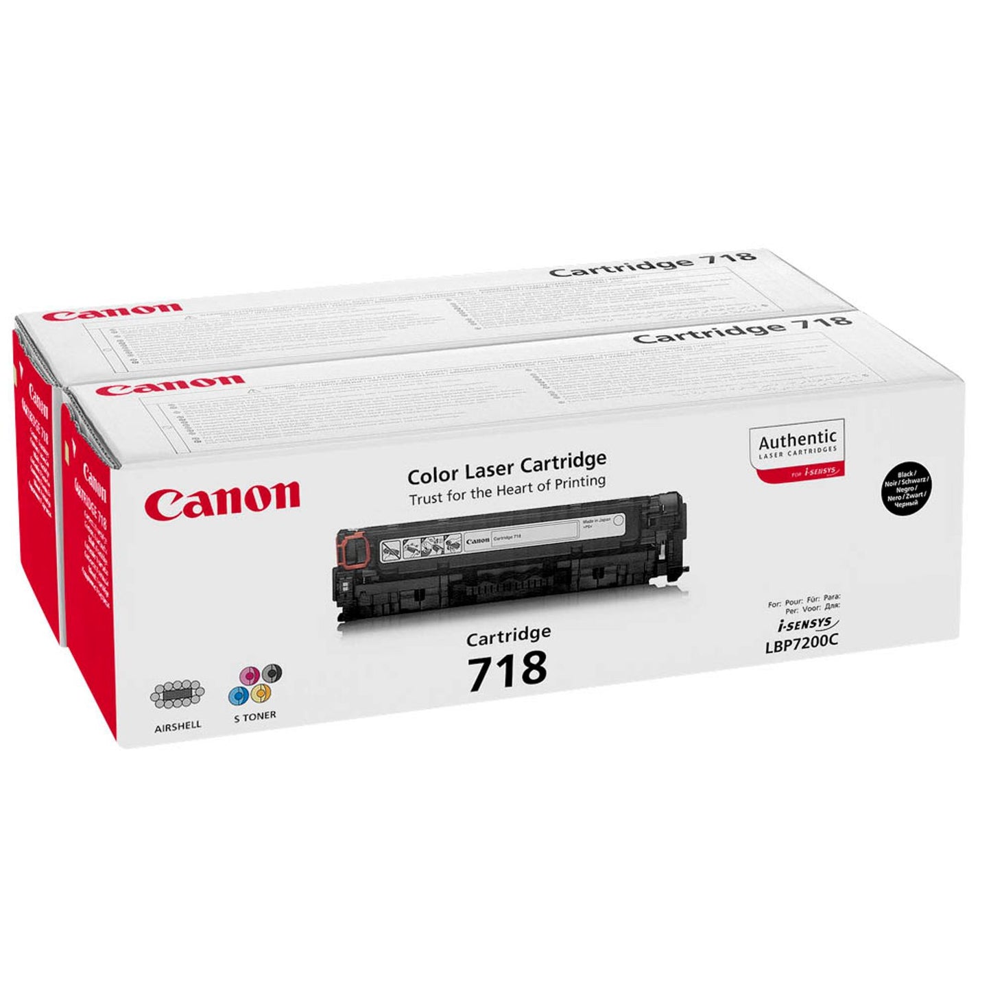 Canon 2x 718 BK schwarz Toner, 2er-Set | 2662B005 | 1 Pack = 2 St.